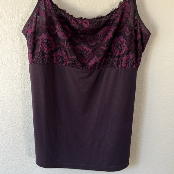 Felina Lingerie Elegant Purple and Gray/Black Lace Camisole Size L - Picture 4 of 10